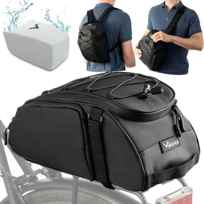 Neue Kollektion Valkental Gepäckträgertasche Trunk Bag schwarz mit Rucksackfunktion