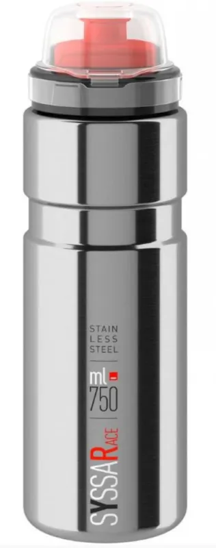 Elite Trinkflasche Syssa Race 750 ml silber glanz Edelstahl Knallerangebot