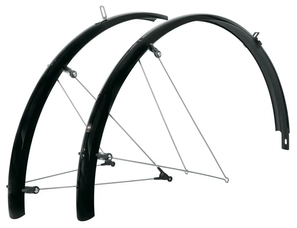 Neue Ware SKS Bluemels Basic 28 Schutzblech-Set - 45 mm breit für 28-37 mm Reifen Aluminium/Kunststoff ASR-Sicherheitssystem schwarz