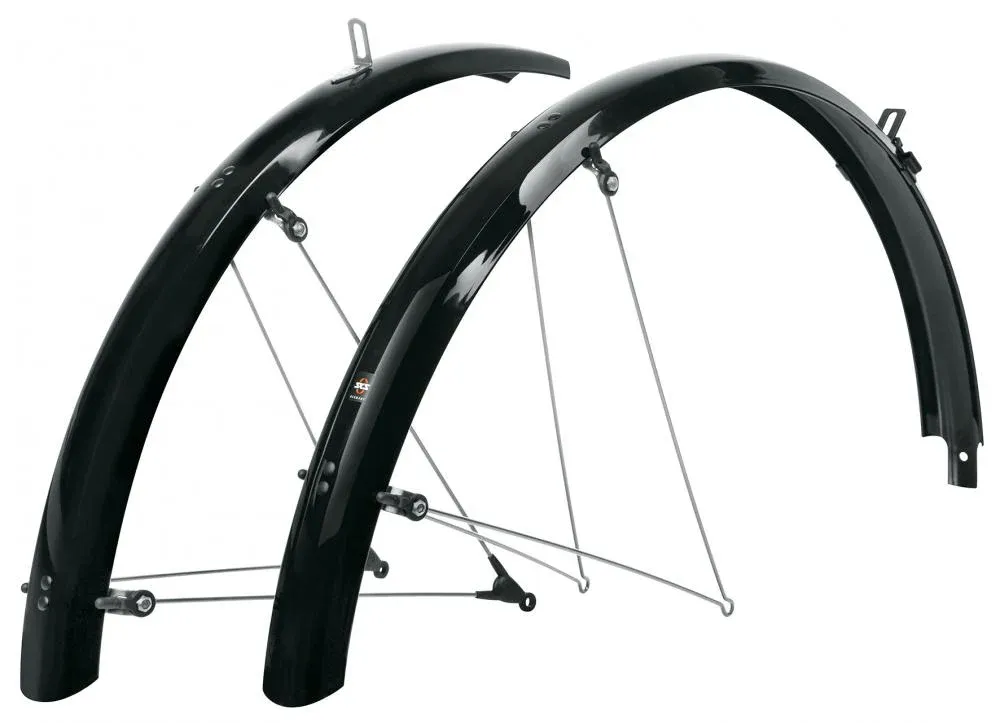 SKS BLUEMELS BASIC 26 Schutzblech-Set - 53 mm breit für 26 Räder robuste Aluminium-Kunststoff-Sandwichkonstruktion ASR-Sicherheitssystem glänzend schwarz Begrenztes Angebot