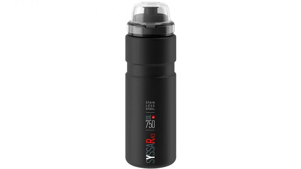 Elite Trinkflasche Syssa Race 750 ml schwarz matt Edelstahl Finale Aktion