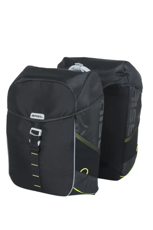 Must-Have Basil Doppelpacktasche Miles black lime wasserdicht Größe 34x17x43cm 34l