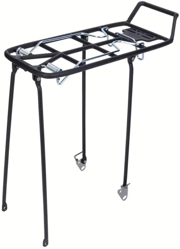 Pletscher Gepäckträger Quick-Rack 26-28 Zoll - robuster Aluminium-Gepäckträger mit Federklappe, werkzeugloser Schnellmontage an Sattelstütze Ø 25-32 mm und Ausfallende, schwarz, 25 kg Tragkraft Kostenloser Rückversand
