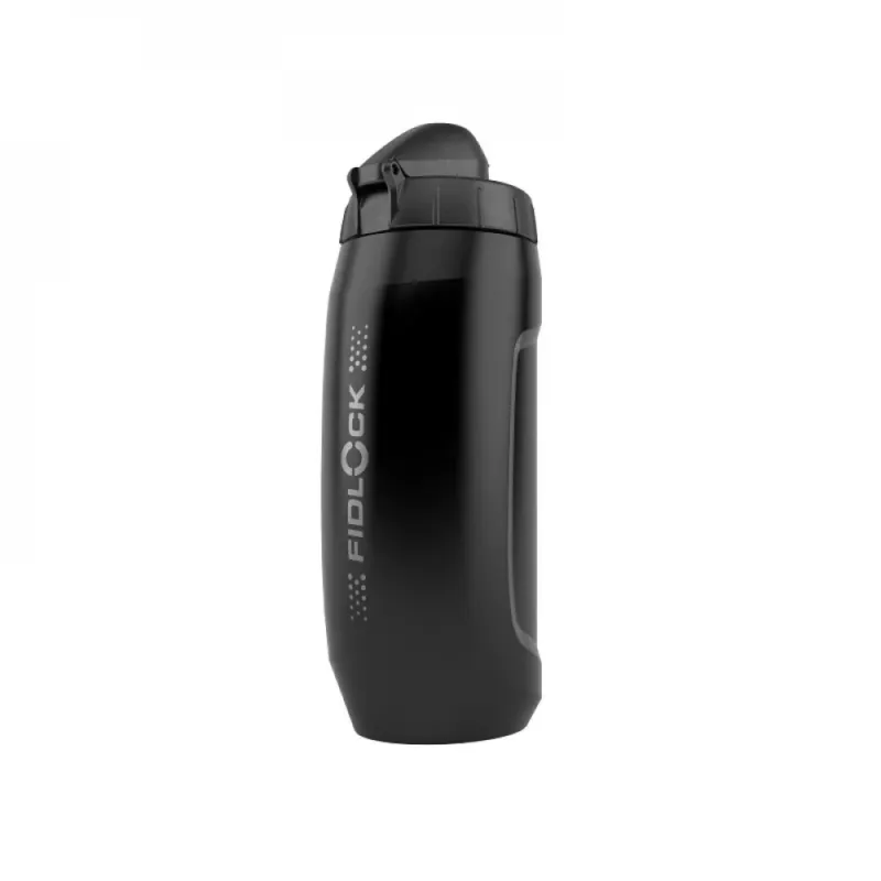 Ausverkauf Fidlock Twist single bottle 590 ml mit Logo Front Black Flasche einzeln