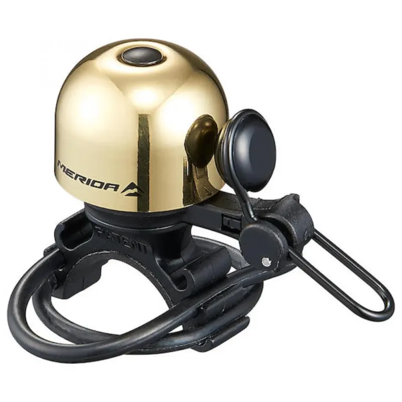 Merida CLASSIC Ping Fahrradklingel 22,2-31,8 mm Gold - Klarer Klang & ultraleicht Preis Gesenkt