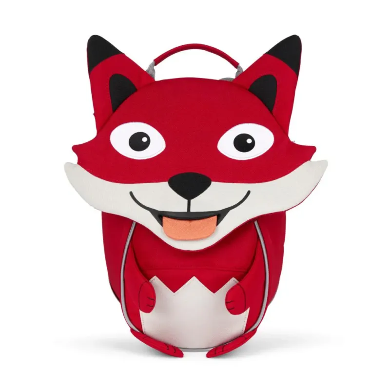 Affenzahn Kleiner Freund Fuchs Kindergartenrucksack, 4 Liter, für Kinder, reflektierende Elemente, verstellbarer Brustgurt, herausziehbare Zunge mit Namensschild Letzte Chance