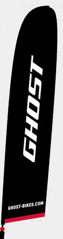 Beachflag Ghost groß 5m schwarz mit Faltkreuz-Standfuß Zertifiziert