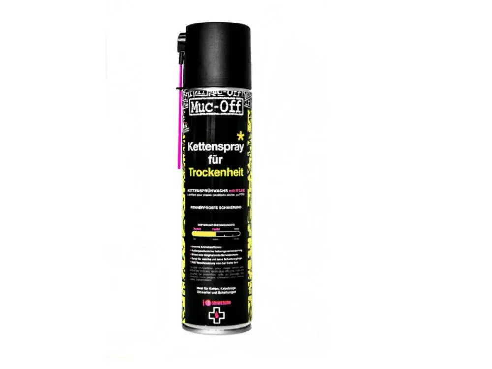 Billig Muc Off Dry Wax Chain Lube 400ml Deutsche Version pink