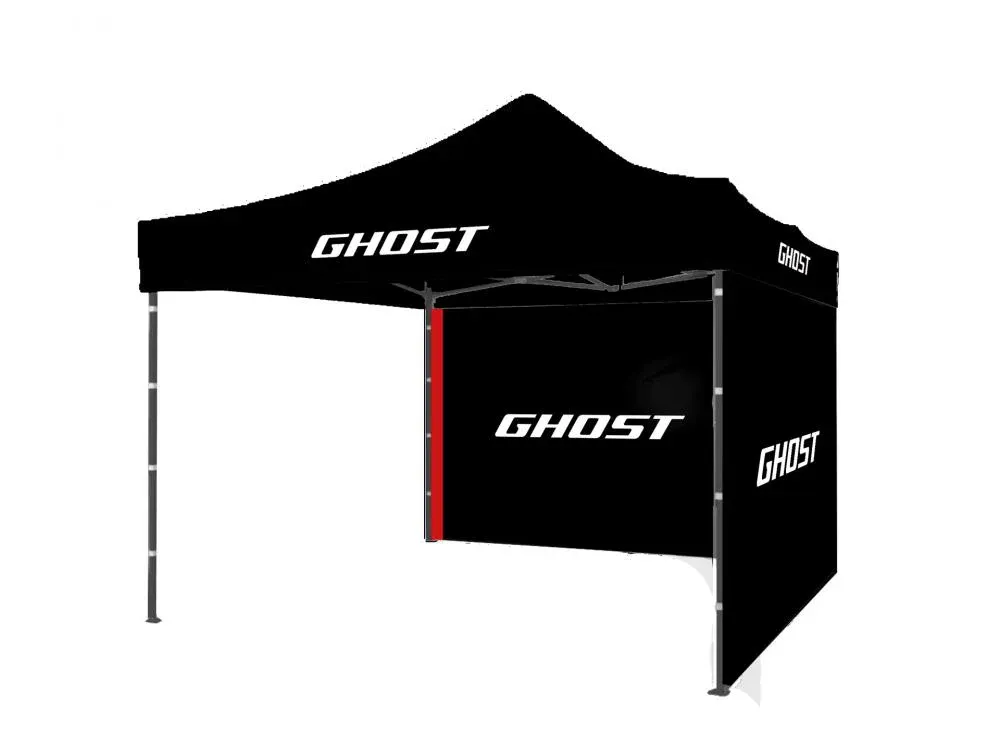 GHOST Zelt inkl. 2 Seitenwände schwarz 3x3m mit Transporttasche Geprüft