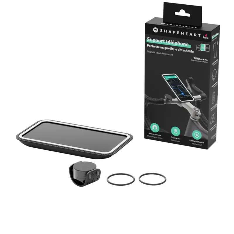 Wochenendangebot Shapeheart Handyhalter BIKE M Schwarz - Magnetische Halterung mit abnehmbarer Magnettasche