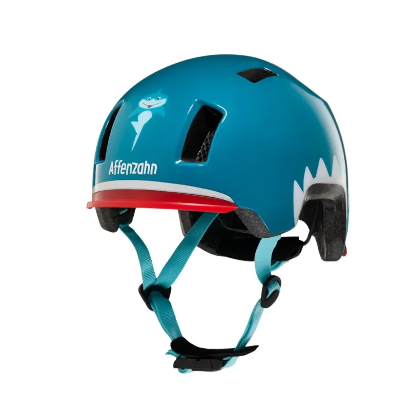 AFFENZAHN Helm Hai Petrol Größe S 45-51cm Kopfumfang mit Sicherheits-Rücklicht Ausverkauf