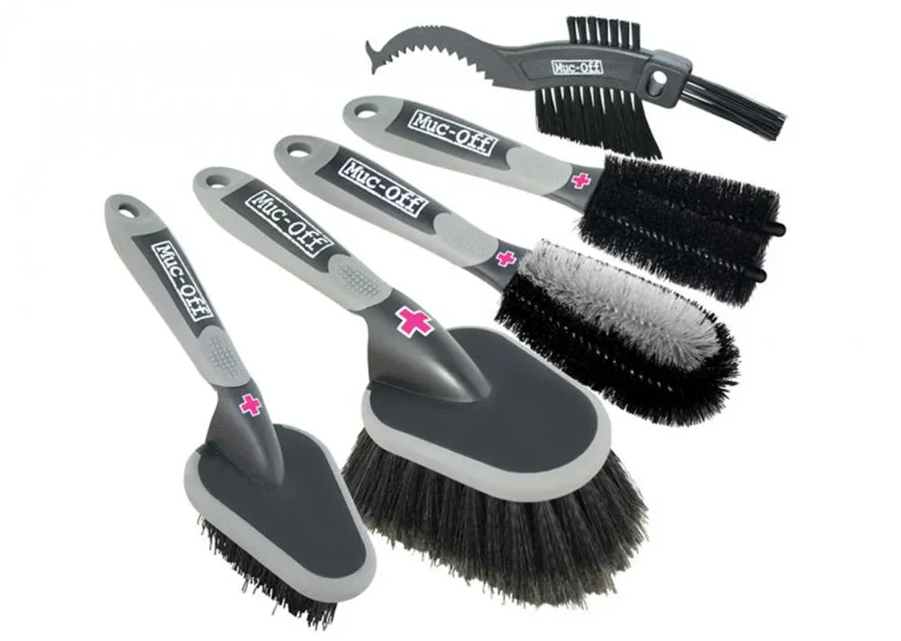 Echt Muc-Off 5x Premium Brush Set - Fahrradreinigungsbürsten für gründliche Pflege Schwarz