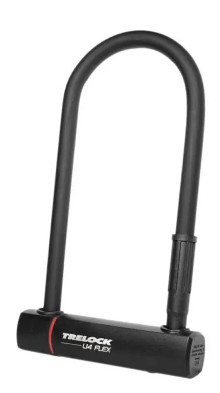 Kostenloser Versand Trelock Bügelschloss mit Halter ZB 401 U4 Flex schwarz 102-230 mm D 14 mm