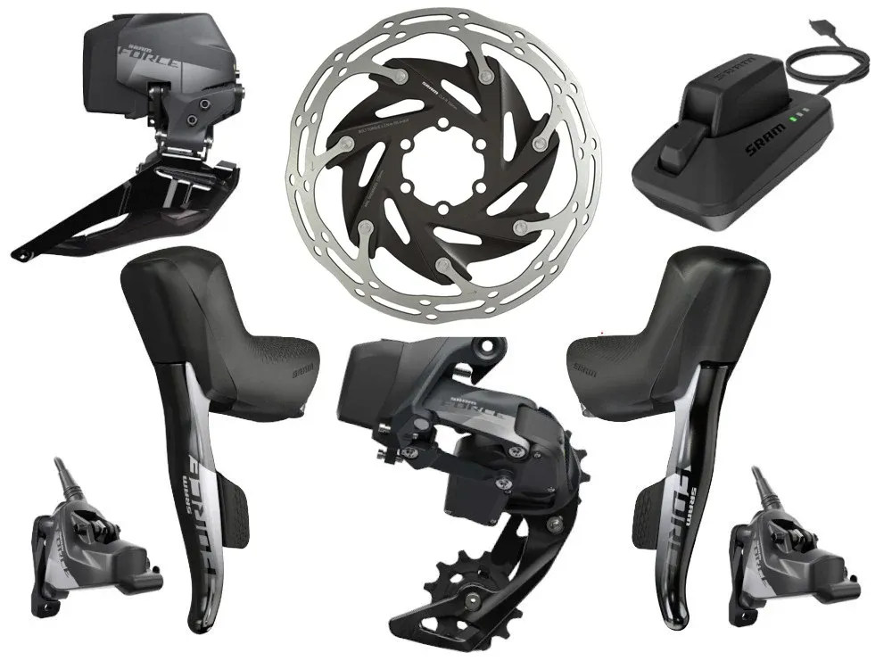 SRAM Force eTap AXS Kit | Scheibenbremse Flat Mount 2-fach - schwarz Online Kaufen