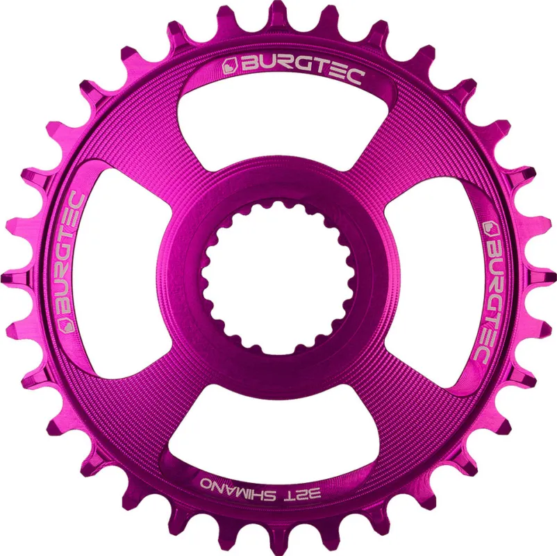 Bestpreis Burgtec Thick Thin Kettenblatt für Shimano DM M6100/M7100/M8100/M9100 - purple rain | 32 | 32 Z