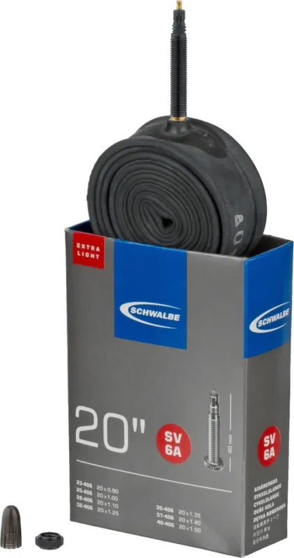 Markenware Schwalbe Schlauch 6A Extralight 20" - universal | 23-406 bis 40-406 | SV | 20 x 0,9-1,5 SV | 40 mm