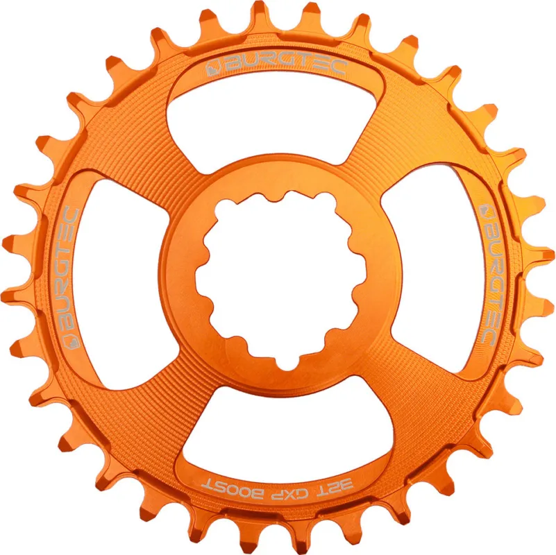 Burgtec 3 mm Offset Thick Thin Kettenblatt für SRAM 3-Bolt - iron bro orange | 32 | 32 Z Saisonangebot