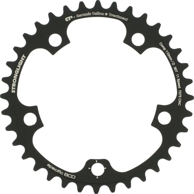 Preiswert Stronglight CT2 Road Kettenblatt Campagnolo 11-fach, 5-Arm, 110 mm Lochkreis - schwarz | 36 Z