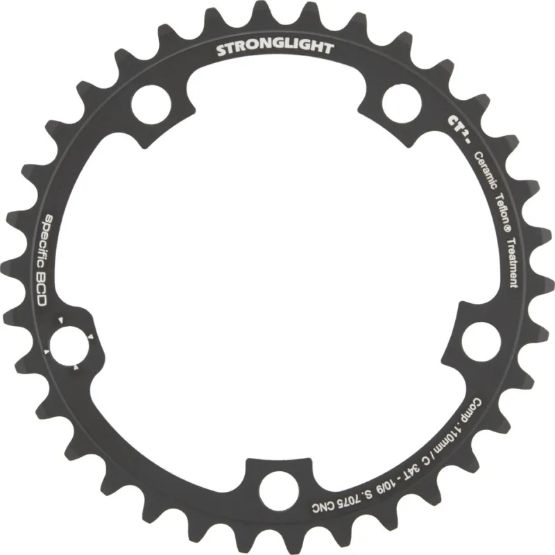 Stronglight CT2 Road Kettenblatt Campagnolo 9-/10-fach, 5-Arm, 110 mm Lochkreis - schwarz | 38 Z Günstig