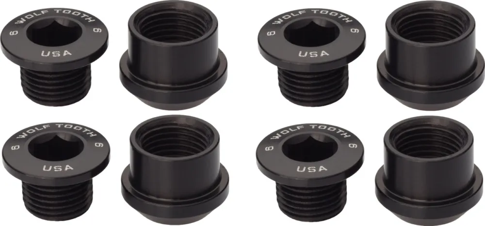 Wolf Tooth Components Kettenblattschrauben-Set 4-Arm 6 mm - orange Schnäppchen
