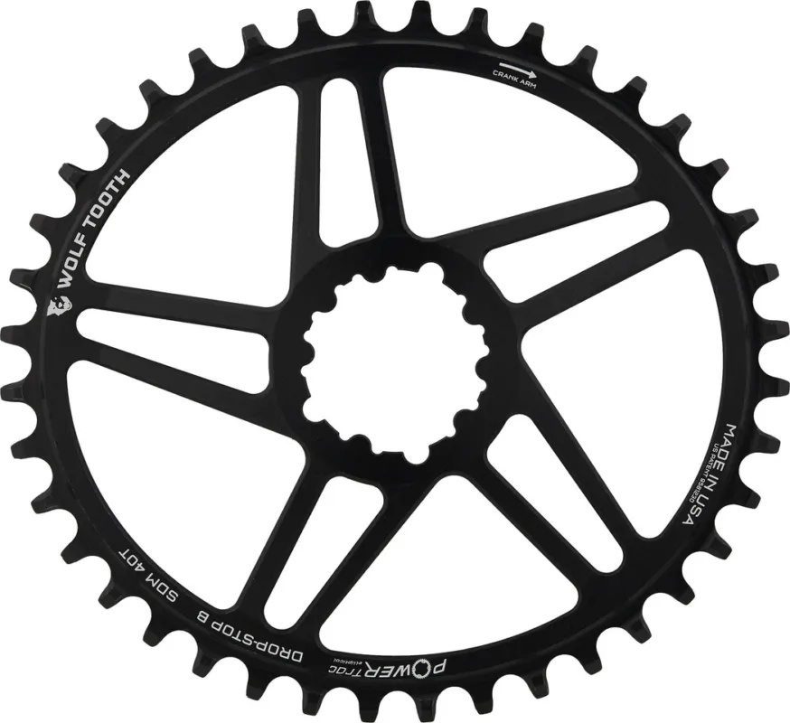 Highlight Wolf Tooth Components Elliptical Direct Mount Flattop Kettenblatt f. SRAM Cyclocross / Road - black | 40 Z