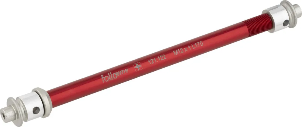 Direktkauf FollowMe Steckachsenadapter 12 mm Aluminium - rot | 12 mm/1,0 mm/170 mm