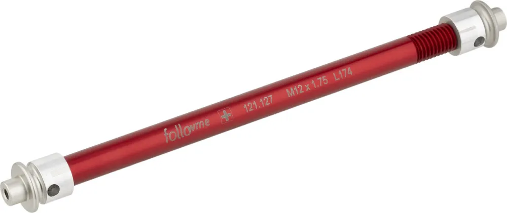 Highlight FollowMe Steckachsenadapter 12 mm Aluminium - rot | 12 mm/1,75 mm/174 mm
