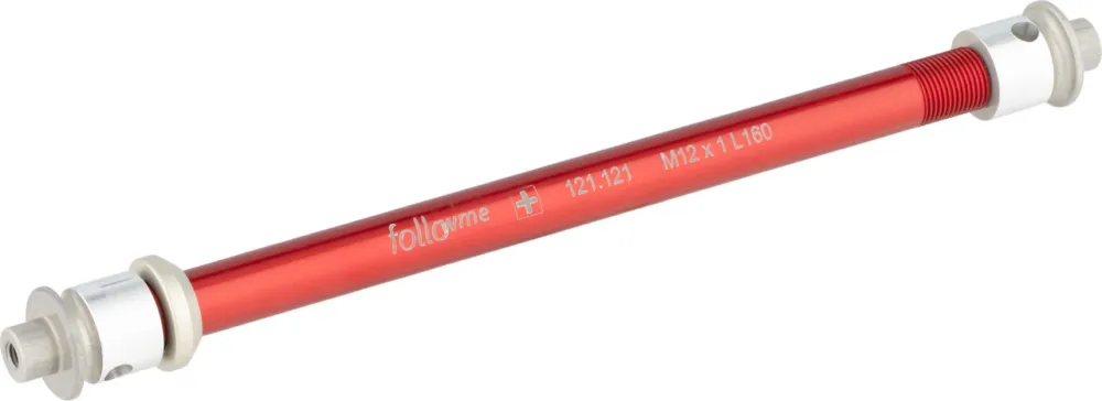 FollowMe Steckachsenadapter 12 mm Aluminium - rot | 12 mm/1,0 mm/160 mm Finale Aktion