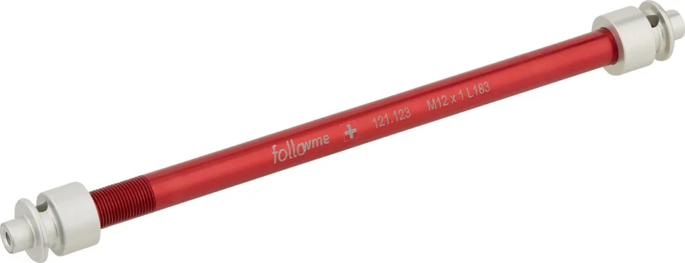 Direktkauf FollowMe Steckachsenadapter 12 mm Aluminium - rot | 12 mm/1,0 mm/183 mm