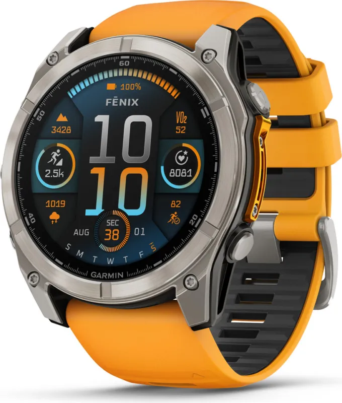 Garmin fenix 8 AMOLED Sapphire Titan GPS 51 mm Multisport-Smartwatch - graphit-titanium Neu