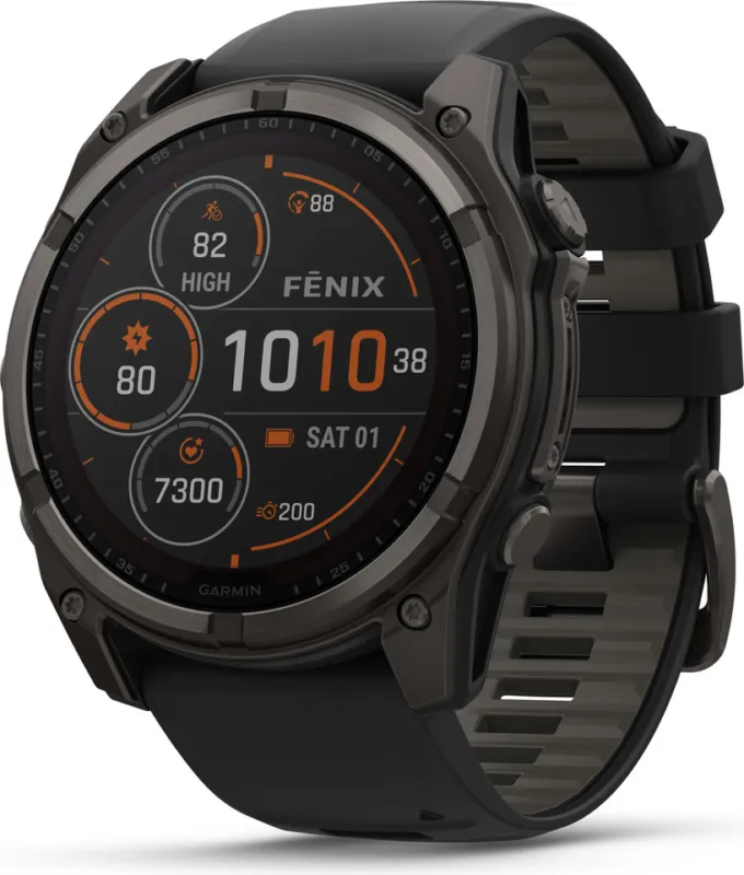 Garmin fenix 8 Solar Sapphire Titan GPS 51 mm Multisport-Smartwatch - graphit-carbongrau Beliebt