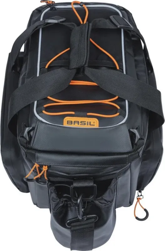 Expressversand Basil Miles XL Pro MIK Gepäckträgertasche - schwarz-orange glänzend | 36 l