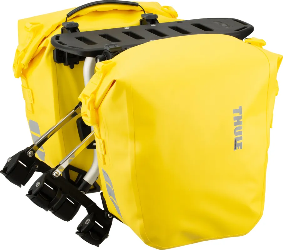 Markenware Thule Tour Rack Gepäckträger + Shield Pannier S Fahrradtaschen - yellow