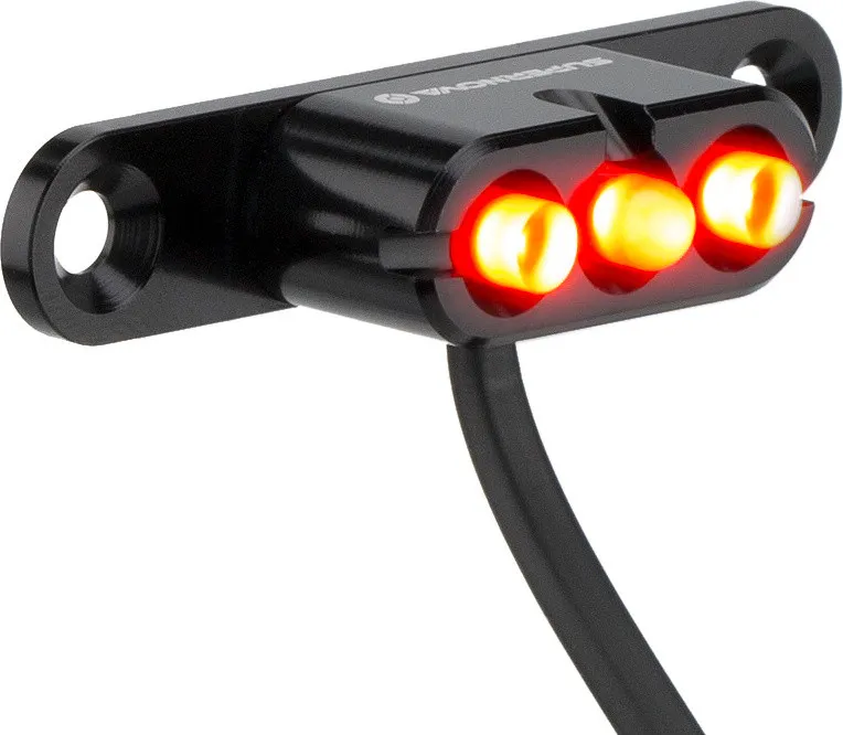 Supernova E3 Tail Light 2 LED Rücklicht 12 V Gepäckträgermontage StVZO-Zulassung - schwarz poliert Ausverkauf