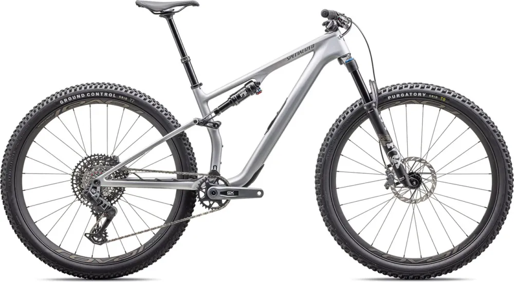 Geprüft Specialized Epic 8 Expert Evo Carbon 29" Mountainbike - satin silver dust-gunmetal | L | 130 mm | 175,0 mm | 44 mm