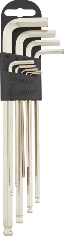 Top-Seller Unior Bike Tools Innensechskant-Stiftschlüsselset lang Kugelkopf 220/3SLPH - black