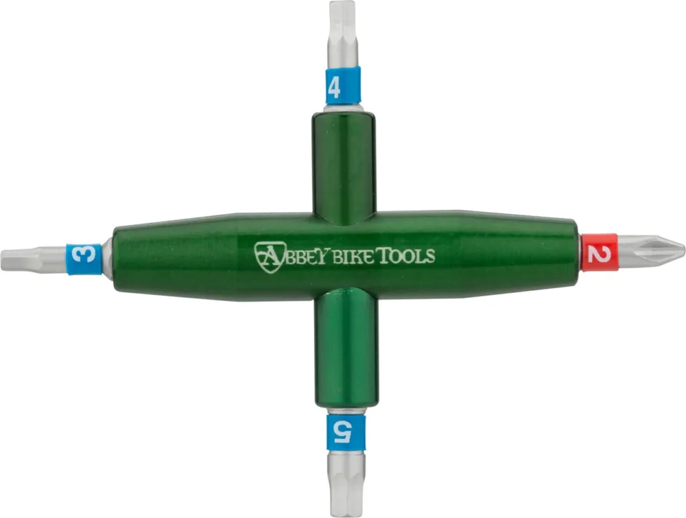 Abbey Bike Tools 4-Way Multitool - green | 3 mm/4 mm/5 mm/PH2 Letzte Chance