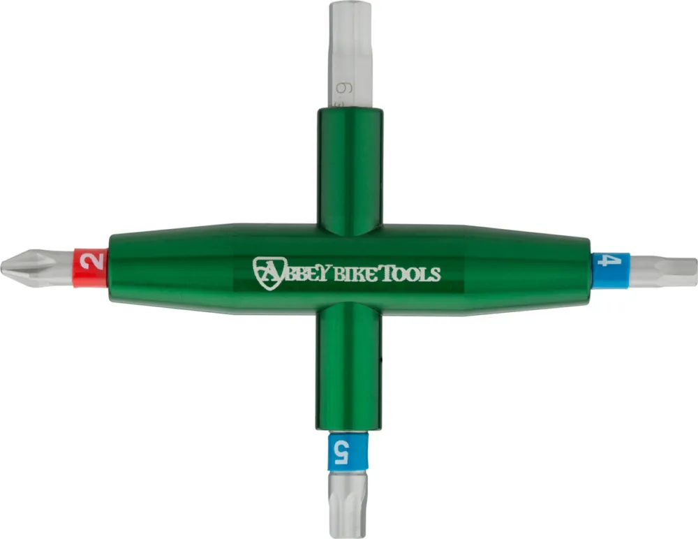 Abbey Bike Tools 4-Way Multitool - green | 4 mm/5 mm/6 mm/PH2 Neuheit