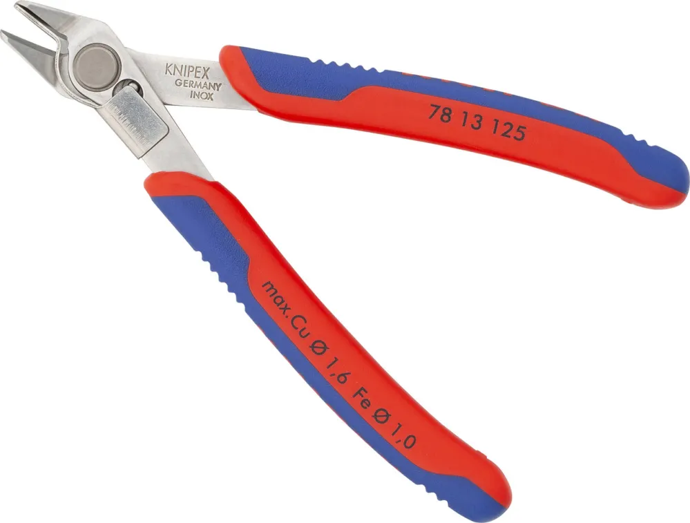 Neuheit Knipex Electronic Super Knips® Zange mit Drahtklemme - rot-blau