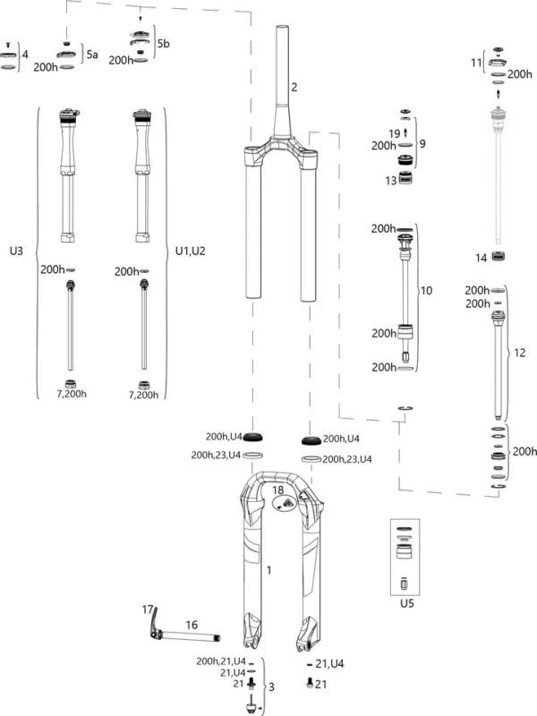 Direktkauf RockShox Ersatzteile Lyrik Select/Select+/Ultimate (C2-C3 / 2020-2021) - 10 | 180 mm