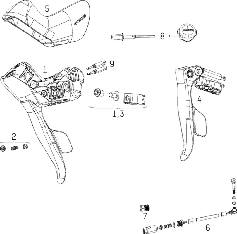 Abverkauf SRAM Ersatzteile Red / Force eTap AXS HRD Schaltbremshebel - 9 | universal