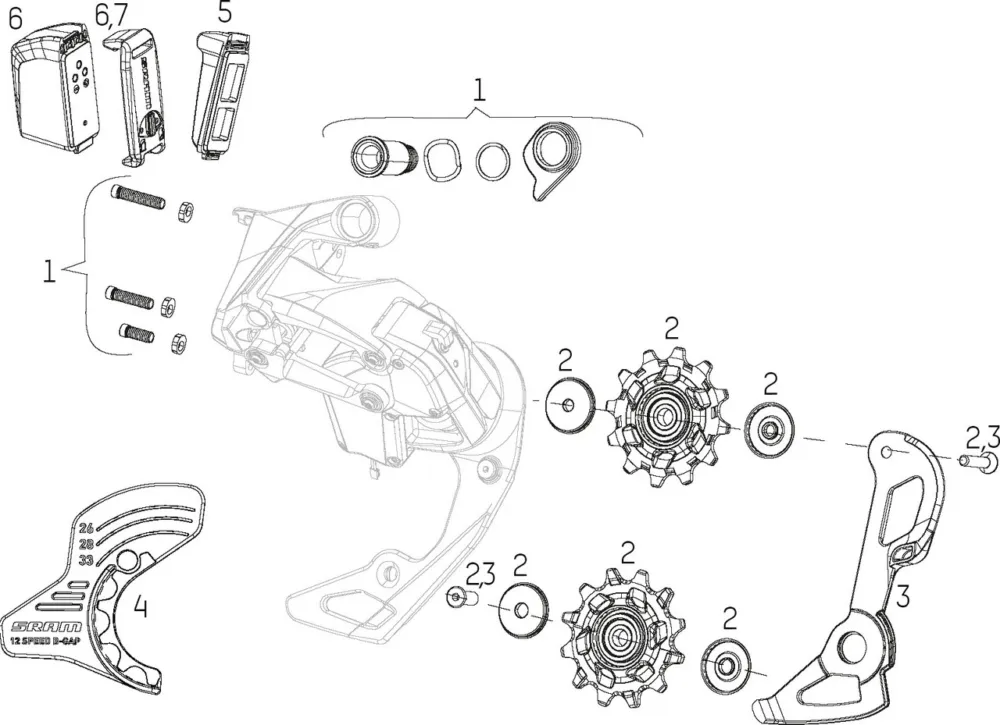 SRAM Ersatzteile Red / Force eTap AXS Schaltwerk - 3 | Force AXS Jetzt Kaufen