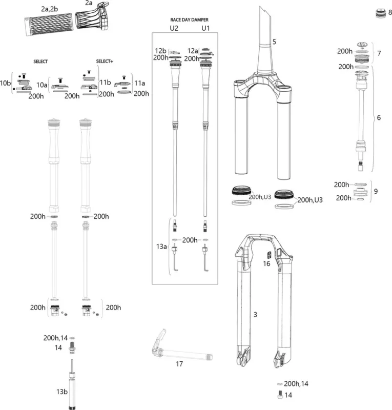Knallerangebot RockShox Ersatzteile SID 35 mm Select/Select+/Ultimate (C1 / 2021) - 2a | schwarz