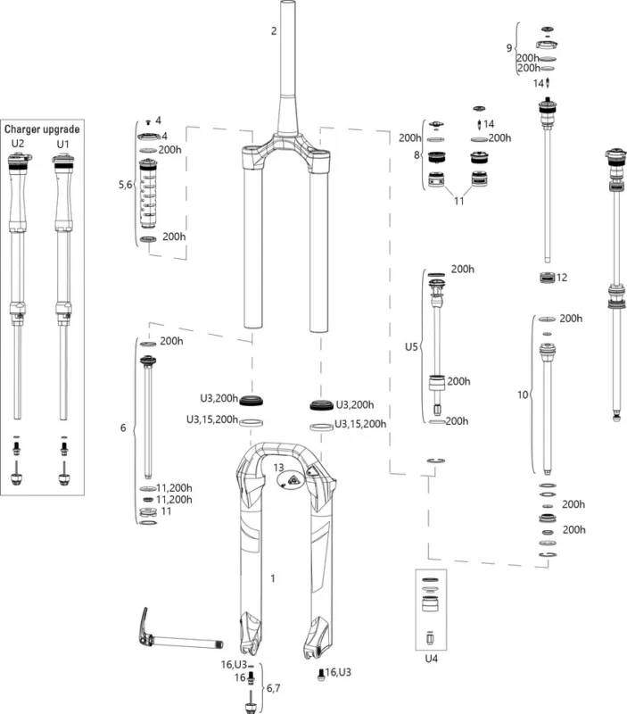 Billig RockShox Ersatzteile Yari (A1-B3 / 2016-2020) - U4 | 35 mm