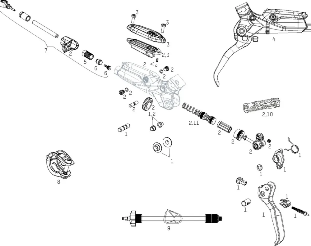 SRAM Ersatzteile G2 RSC (A1) Bremshebel (2020) - 1 | schwarz/rechts/links Preis Gesenkt