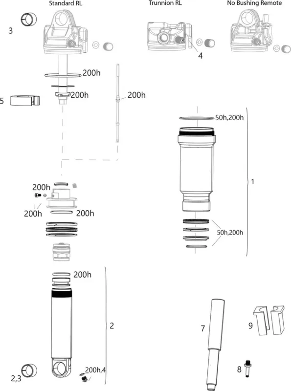 RockShox Ersatzteile SIDLuxe (A1 / 2021) - 2 | 50 mm Solange Der Vorrat Reicht