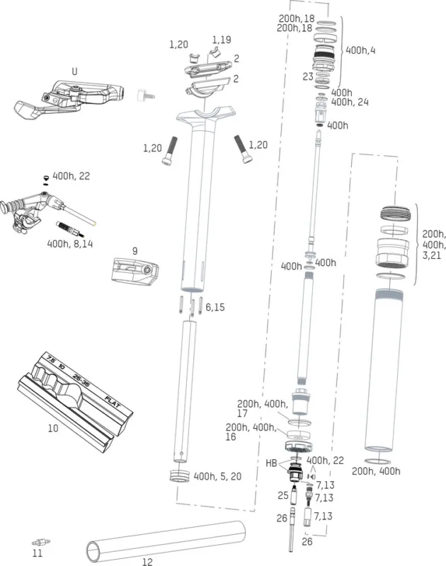 Angebot RockShox Ersatzteile Reverb Stealth Sattelstütze (B1 / 2017 - 2019) - 6 | messing/4