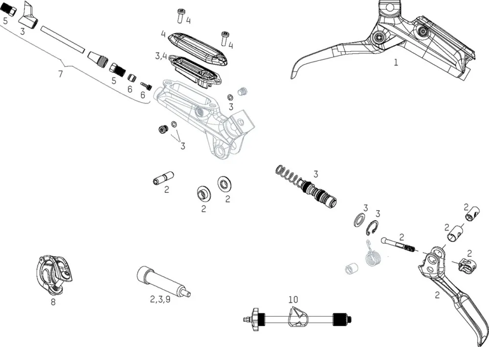 SRAM Ersatzteile Level TLM (B1) Bremshebel (2020) - 8 | schwarz Aktuell
