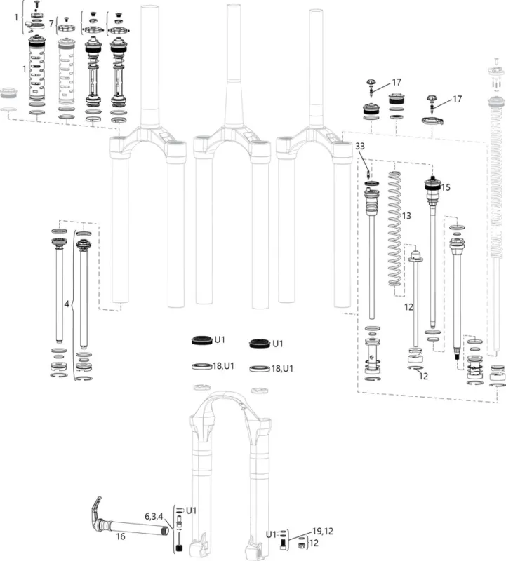 RockShox Ersatzteile Lyrik (A1-A2 / 2010-2016) - 7 | blau Meistverkauft