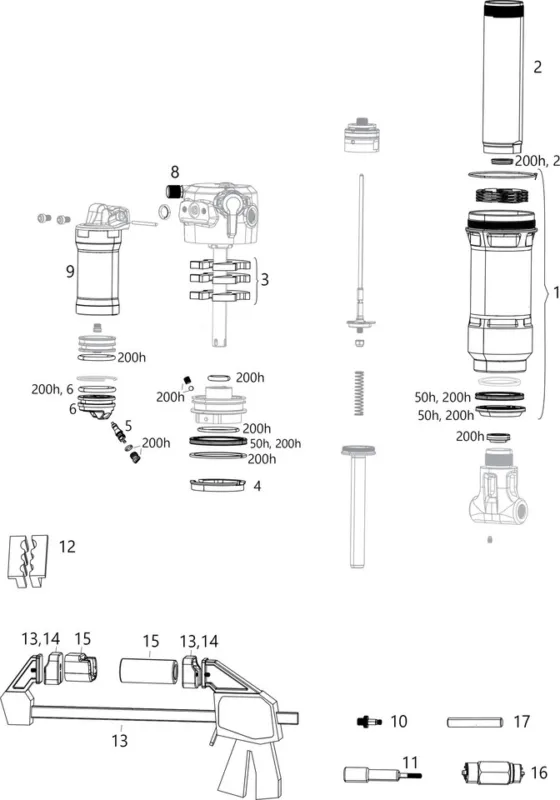 RockShox Ersatzteile Super Deluxe Thru Shaft (C1 / 2021) - 17 | schwarz Meistverkauft